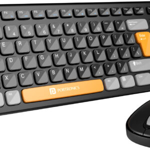 Portronics Key7 Combo Mouse Combo Set with 2.4Ghz, 1200 DPI Wireless Standard Laptop Keyboard Compatible with Desktop, Laptop, Mac Key7 Combo  (Black, Orange)
