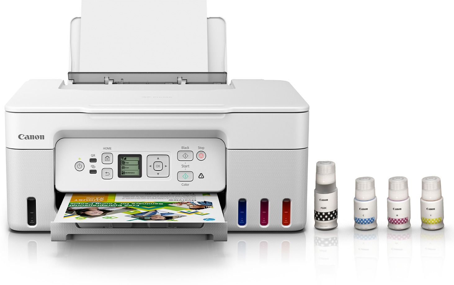 Canon PIXMA INK EFFICIENT G3770 Multi-function WiFi Color Ink Tank Printer for Print/Copy/Scan with 6000 black and 7700 color prints (4 Ink Bottles Included) - Image 2