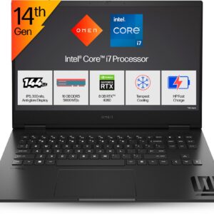 HP OMEN Intel Core i7 14th Gen 14650HX - (16 GB/1 TB SSD/Windows 11 Home/8 GB Graphics/NVIDIA GeForce RTX 4060) Omen 16 wf1096TX/ ae0002tx Gaming Laptop  (16.1 inch, Shadow Black, 2.32 Kg, With MS Office)
