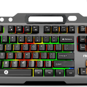 Frontech Wired Keyboard | RGB Backlight Effect | 104 Keys With 1.5M Braided Cable KB-0049 Wired USB Standard Gaming Keyboard Compatible with Desktop, Laptop, Mac